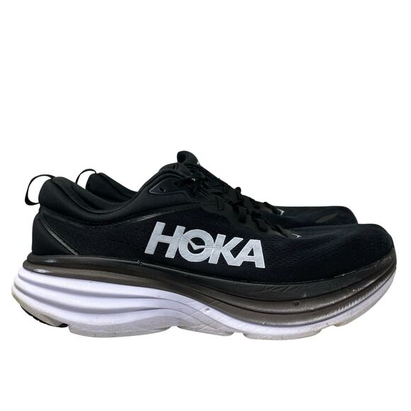 Hoka One One Sneakers Mens 13 D Black Bondi 8 Classic Running Shoes 1123202 BWHT main image 15